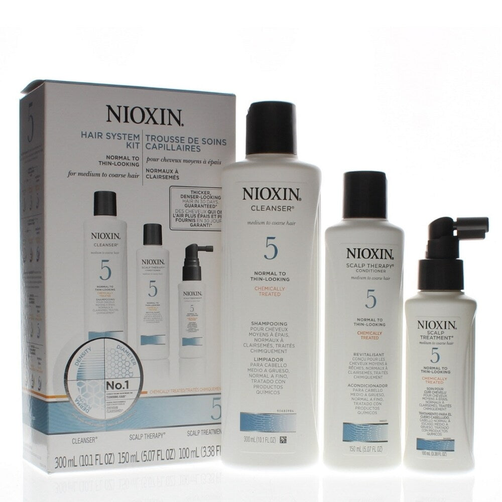 Nioxin Hair System Kit 5 Cleanser 10oz , Therapy 5oz and Treatment 3.3oz (Small)