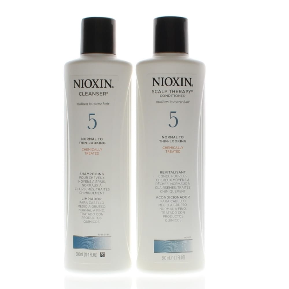 Nioxin System 5 Cleanser + Scalp Therapy, Medium To Coarse 2 x 10.1oz Combo