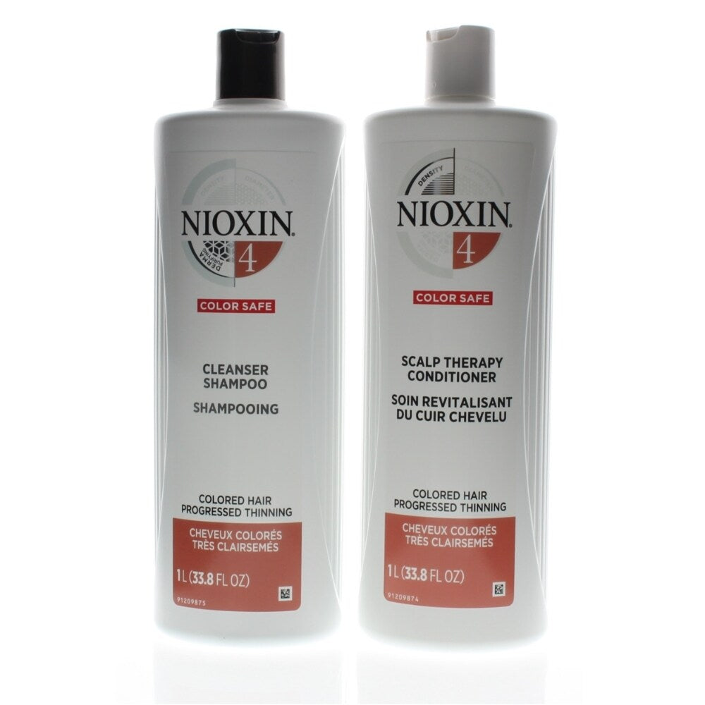 Nioxin System 4 Cleanser + Scalp Therapy, Fine Hair Liter Duo
