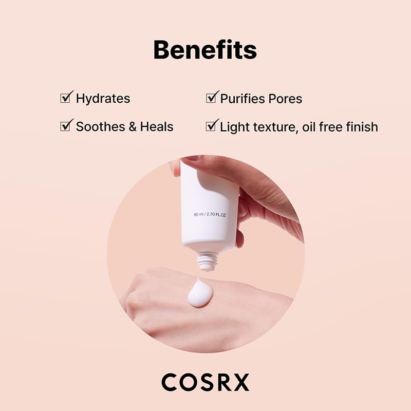 COSRX AC Collection Lightweight Soothing Moisturizer, 80ml / 2.70 fl.oz | Aloe Vera Leaves Extract 71.2% | Animal Testing Free, Paraben Free