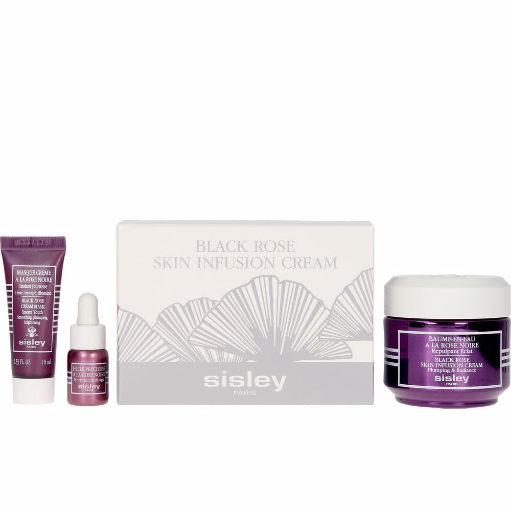 Sisley Black Rose Skin Infusion Cream Discovery Program 3 Piece Kit (Skin Infusion Cream 50ml/1.6oz, Cream Mask 0.38oz/10ml, Precious Face Oil 0.10oz/3ml)