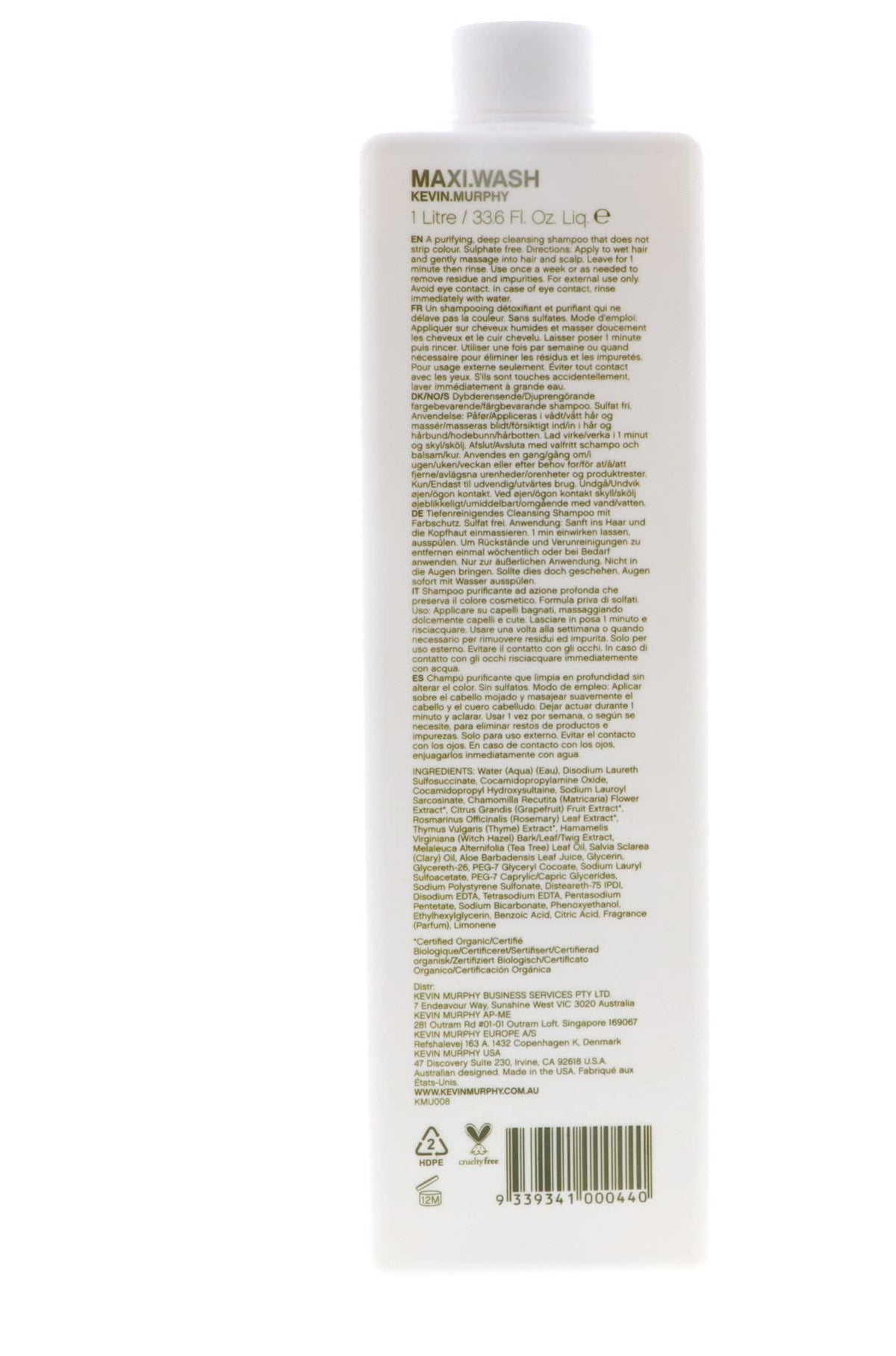 Kevin Murphy Maxi Wash 1 Liter/33.6oz