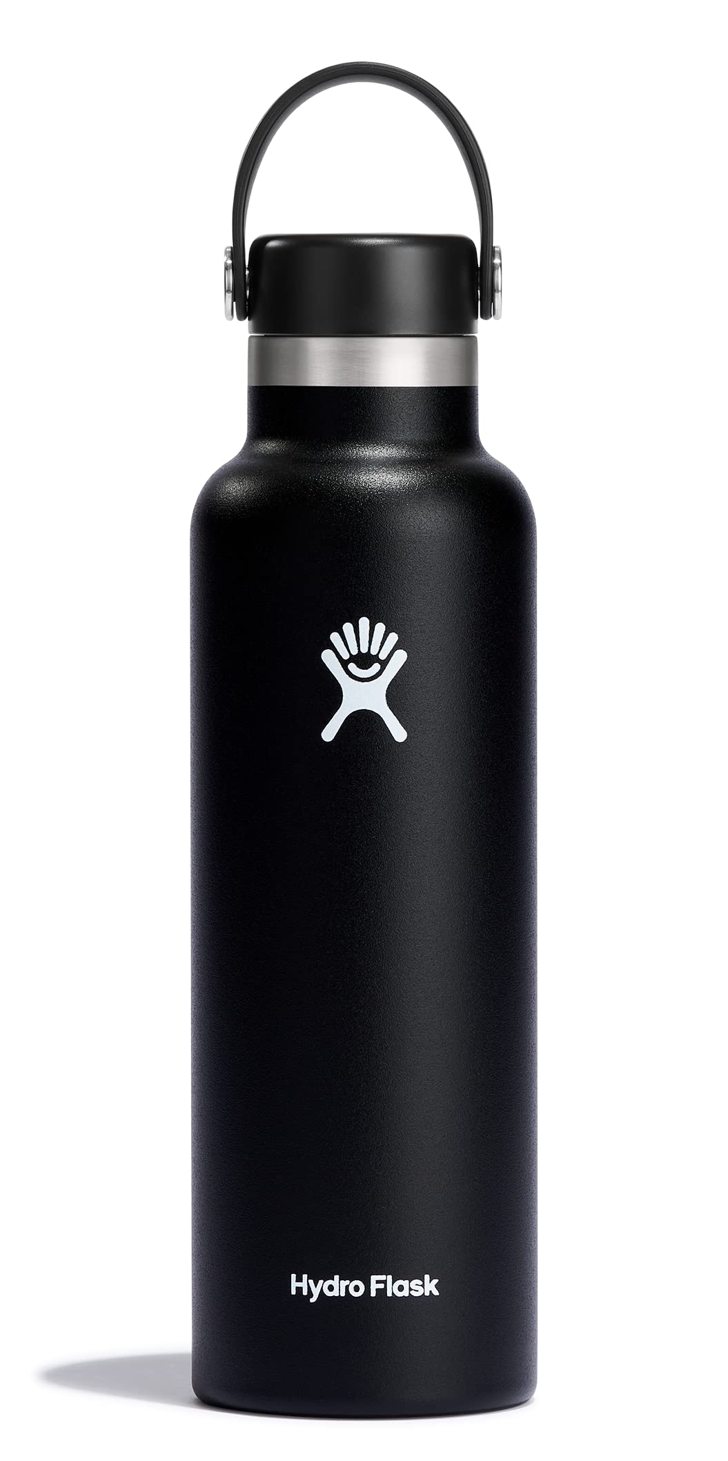 Hydro Flask 21 oz Standard Mouth Water Bottle with Flex Cap (Black)