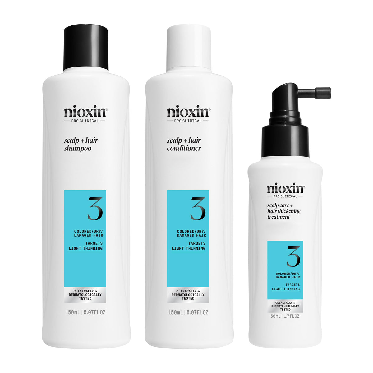 Nioxin System 3 Starter Kit-Cleanser 10oz , Therapy 10oz and Treatment 3.3oz (3pc Set)-#101044