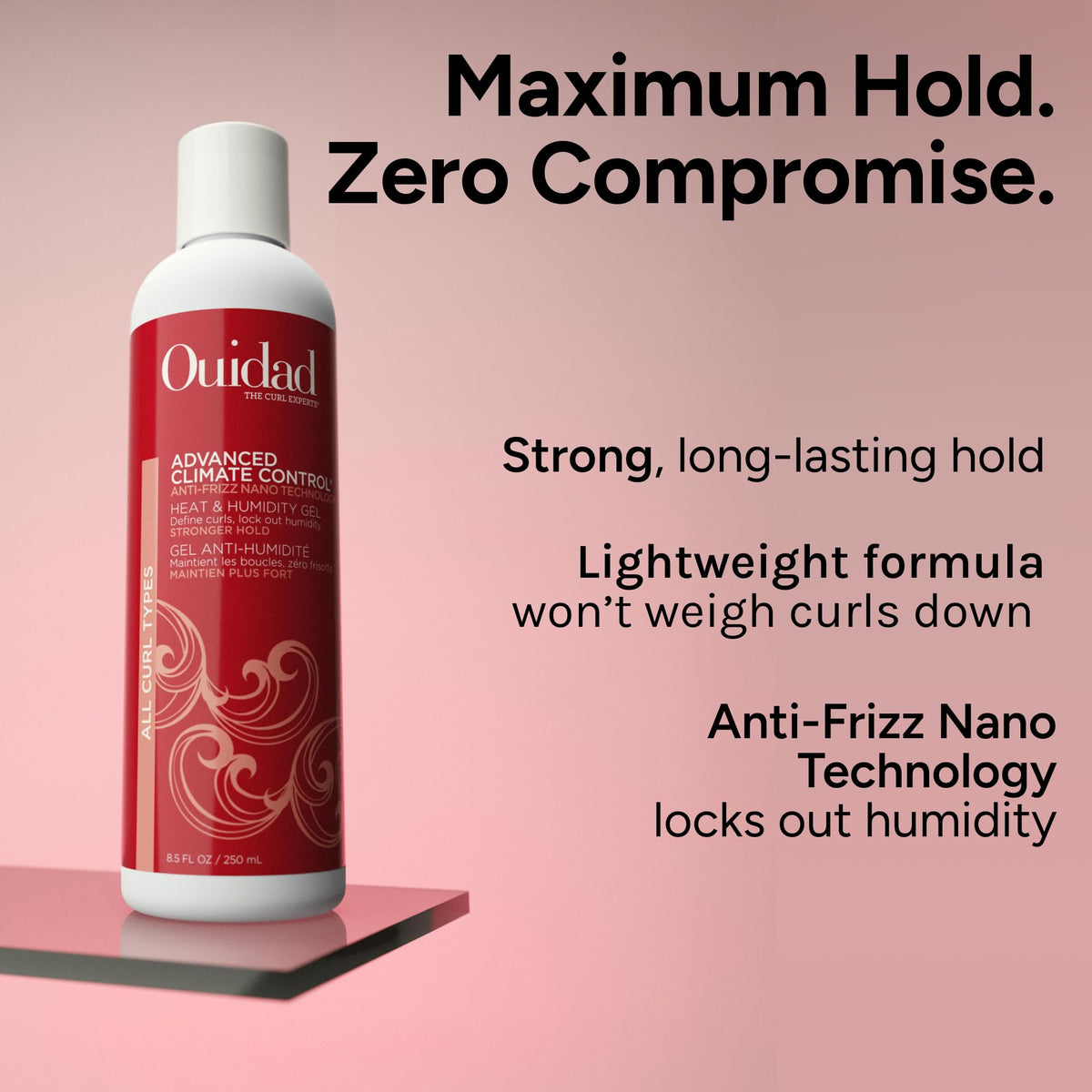 Ouidad Advanced Climate Control Heat & Humidity Gel Stronger Hold 8.5oz/250ml