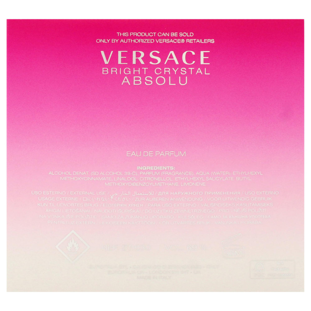 Versace Bright Crystal Absolu Eau De Parfum for Women 1.7oz/50ml