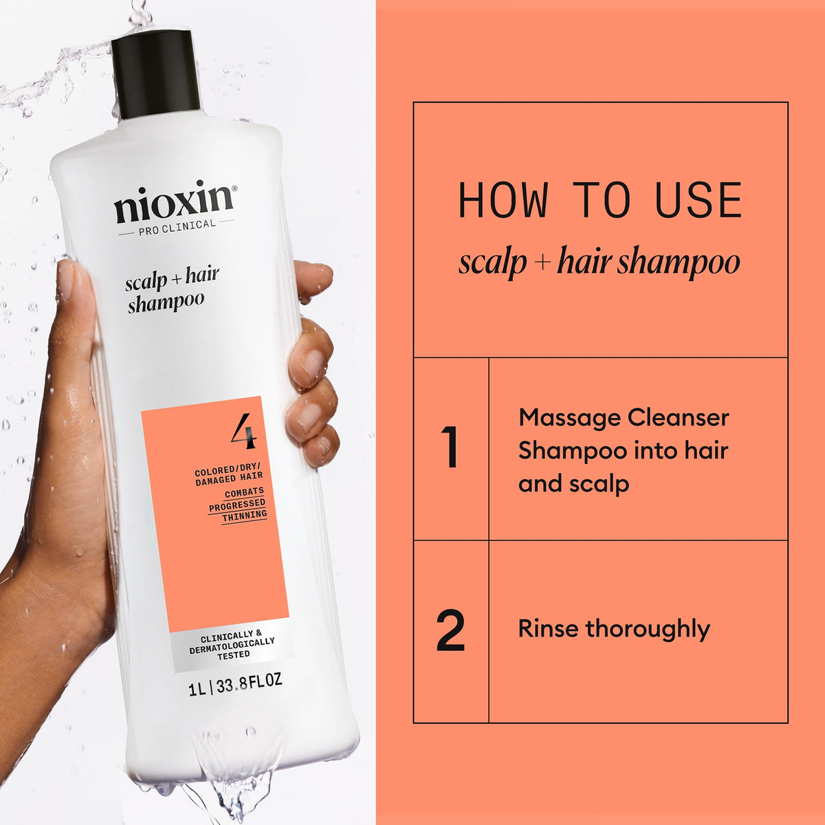 Nioxin System 4 Cleanser Shampoo, Fine Hair 33.8oz/1 Liter