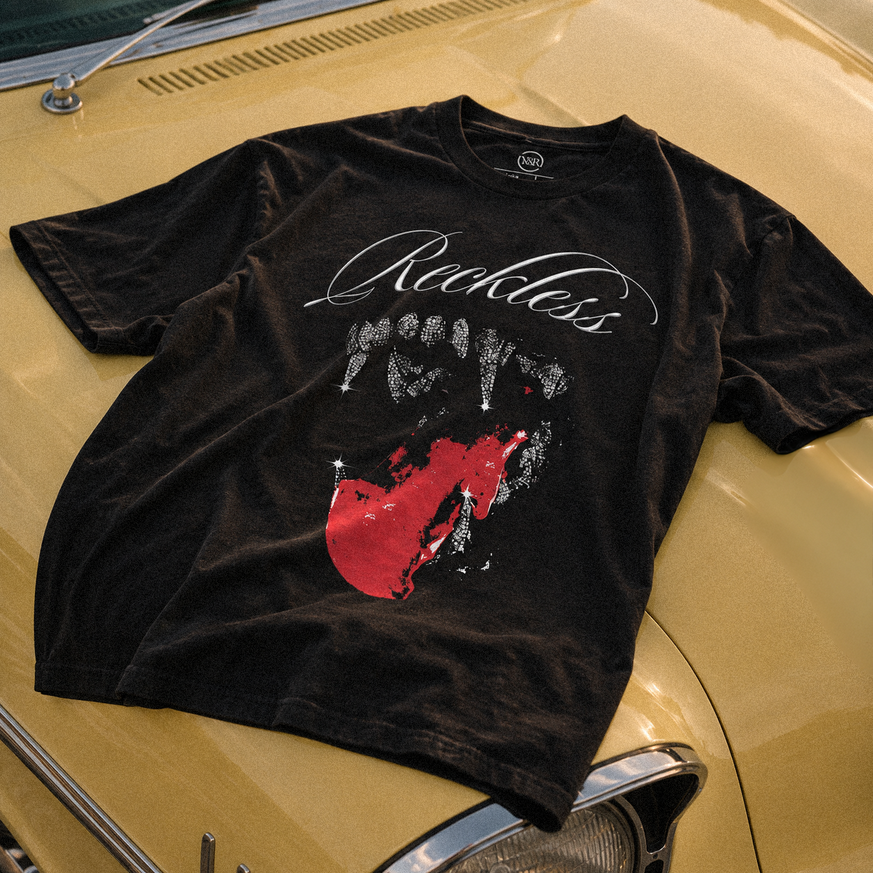 Chrome Kiss - Black T-Shirt