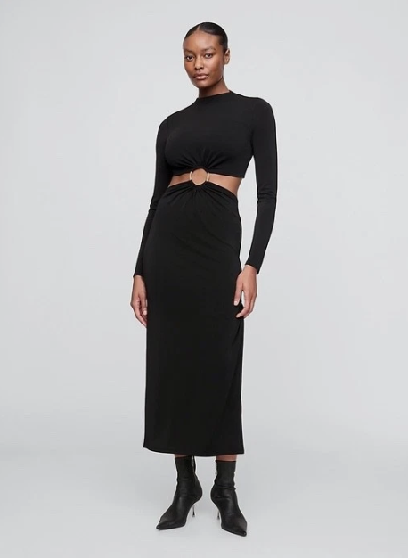 Gap x Cult Gaia LS Maxi Dress Indigo/Green / XS