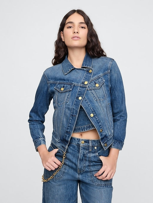 Denim Jacket Gap Women's Denim Shirts Longline Denim Jacket