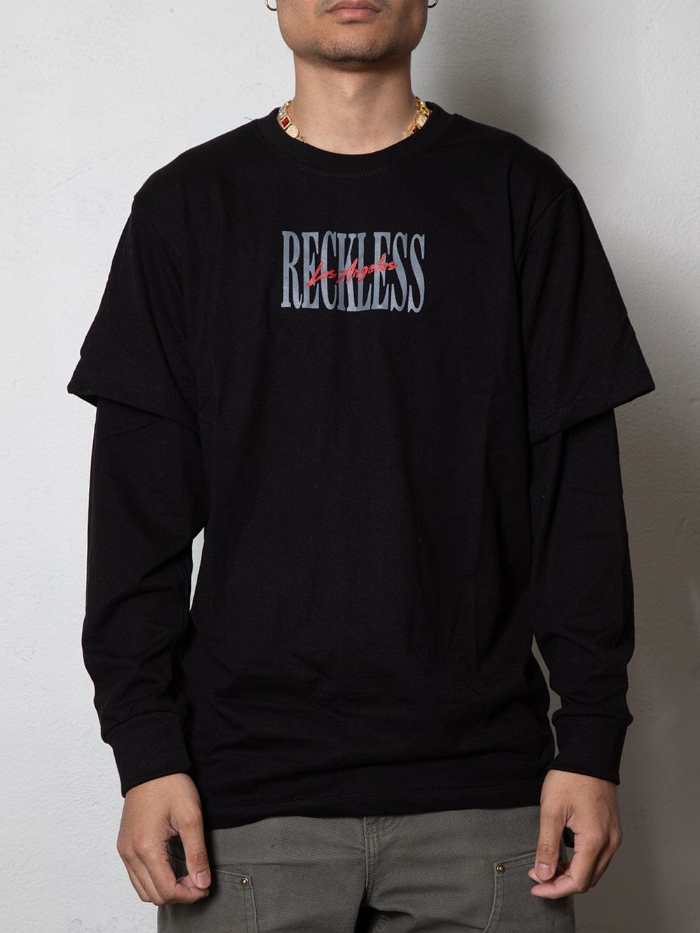 Reckless Double L/S Tee - Black