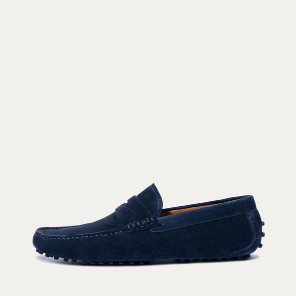 Blue Navy Suede Driving Shoes