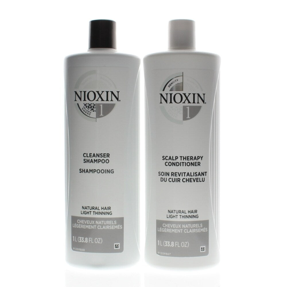 Nioxin System 1 Cleanser + Scalp Therapy 33.8oz/Liter Duo (New Packaging)