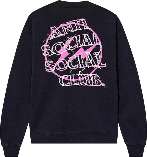 Anti Social Social Club x Fragment Design Bolt Crewneck - Black/Pink