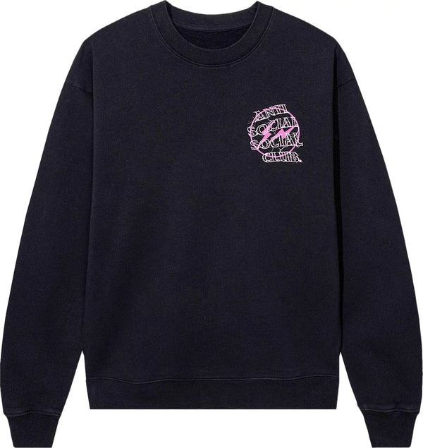 Anti Social Social Club x Fragment Design Bolt Crewneck - Black/Pink