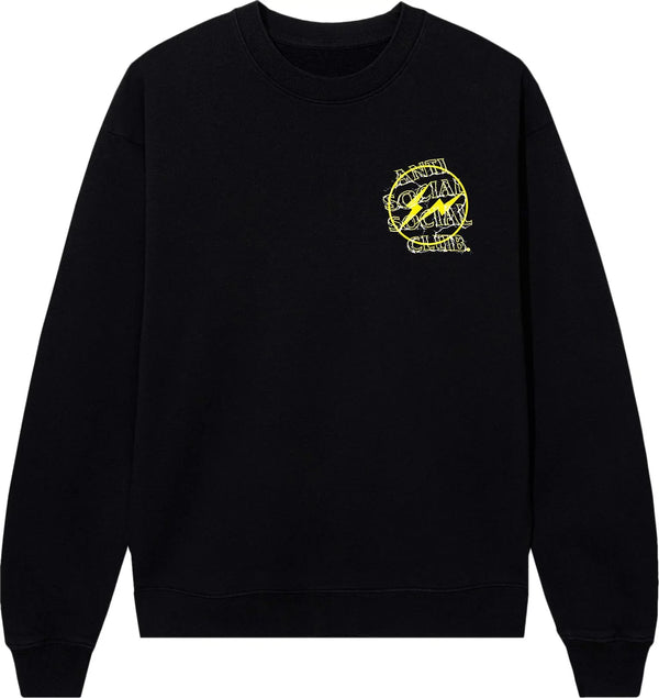 Anti Social Social Club x Fragment Design Bolt Crewneck -  Black/Yellow