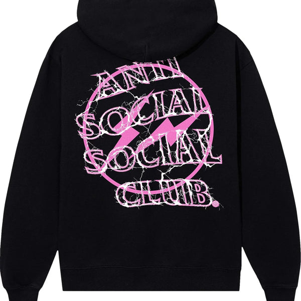 Anti Social Social Club x Fragment Design Bolt Hoodie Black Pink New Republic