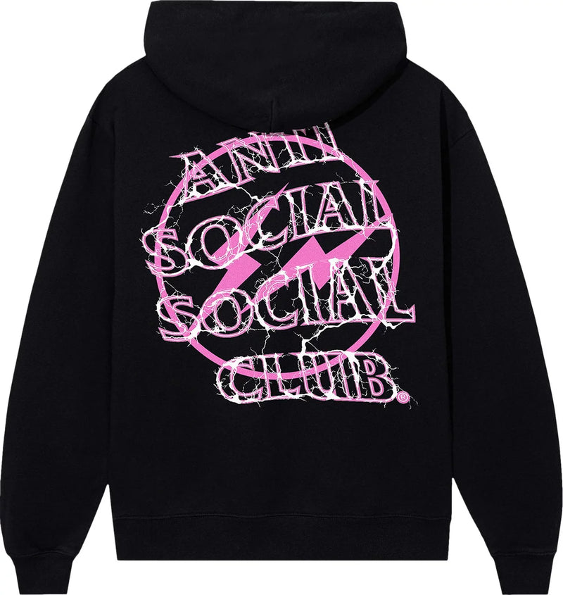 Anti Social Social Club x Fragment Design Bolt Hoodie Black Pink New Republic