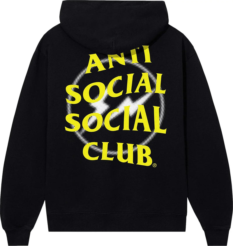 Anti Social Social Club x Fragment Design Half Tone Logo Hoodie - Black/Yellow