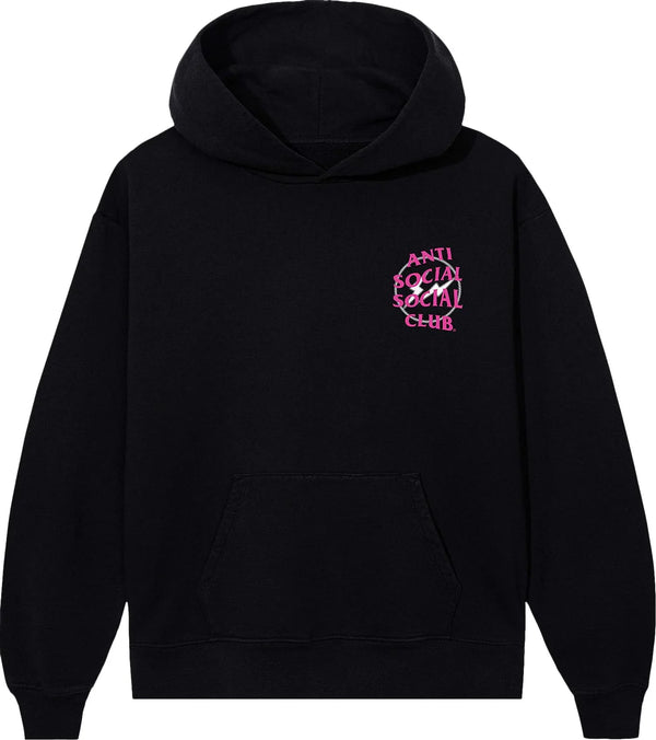 Anti Social Social Club x Fragment Design Half Tone Logo Hoodie - Black/Pink