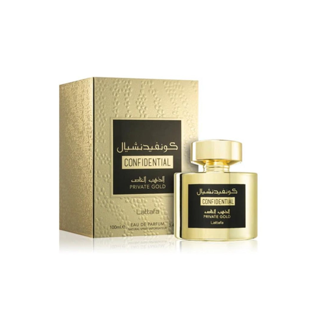 Lattafa Confidential Private Gold Eau de Parfum Spray 3.4 oz (Unisex)