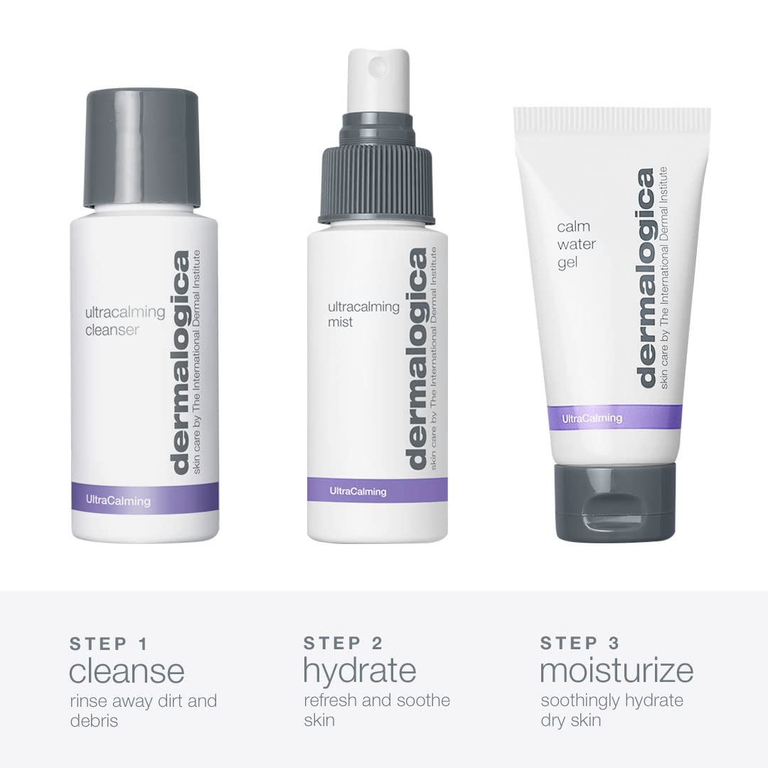 Dermalogica Sensitive Skin Rescue 3pc Kit (Ultracalming Cleanser 50ml/1.7oz, Ultracalming Mist 50ml/1.7oz, Calm Water Gel 0.5oz)