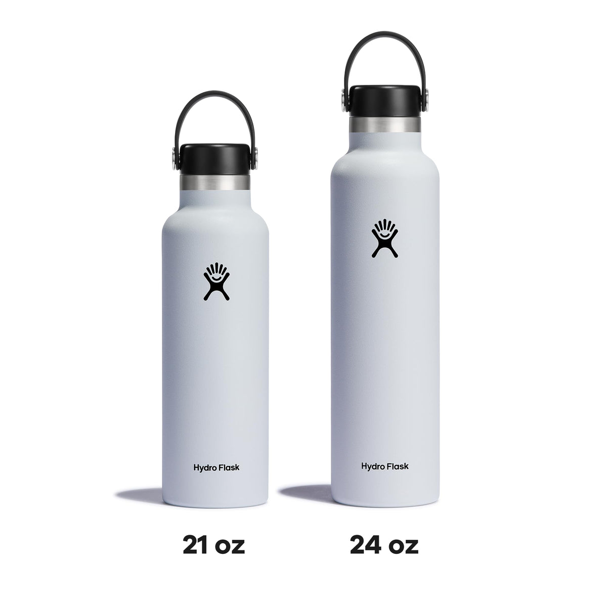 Hydro Flask Standard Mouth Water Bottle with Flex Cap White 24oz/709ml