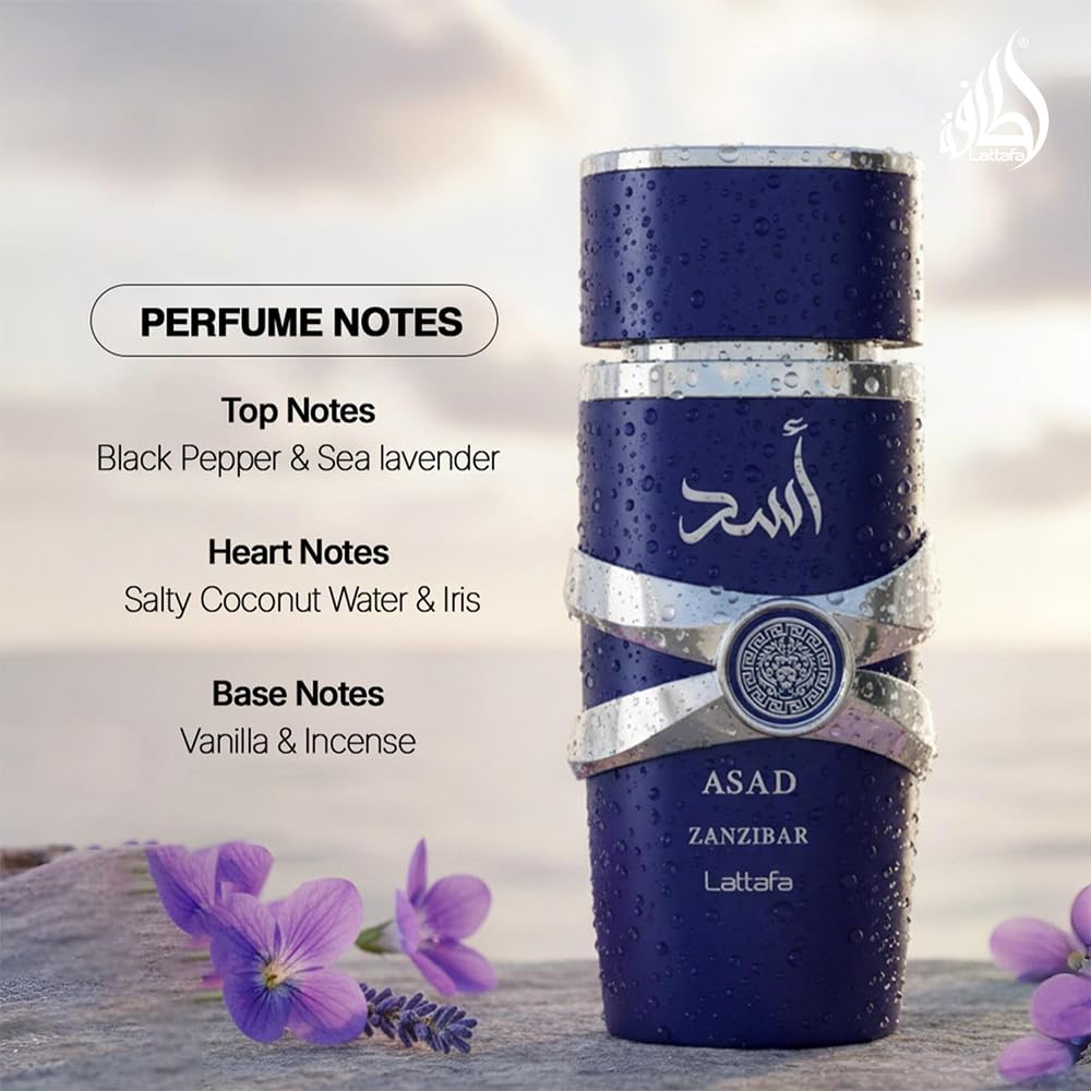 Lattafa Asad Zanzibar Eau De Parfum Spray for Men 100ml/3.4oz
