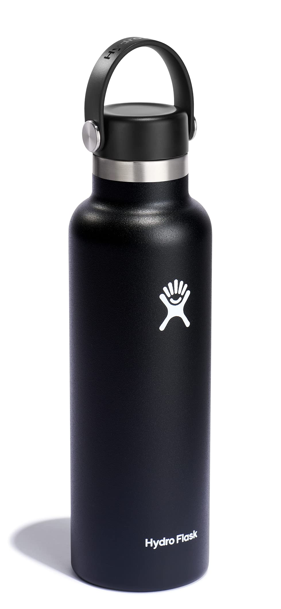 Hydro Flask 21 oz Standard Mouth Water Bottle with Flex Cap (Black)