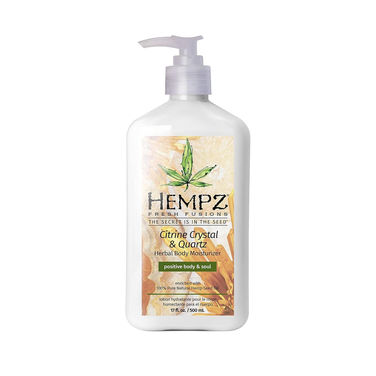 Hempz Fresh Fusions Citrine Crystal & Quartz Herbal Body Moisturizer 500ml/17oz