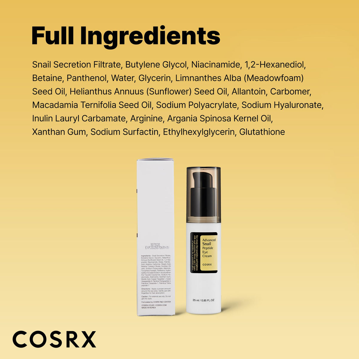 COSRX Advanced Snail Peptide Eye Cream 0.84 fl oz (Unisex)