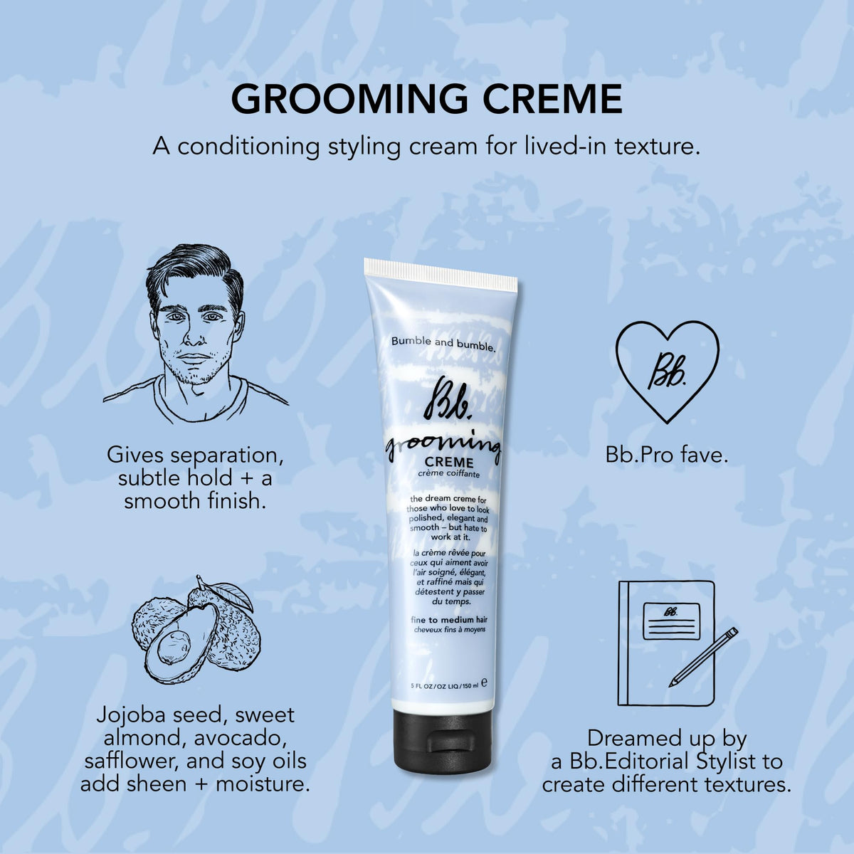 BUMBLE & BUMBLE-GROOMING CREME FINE TO MEDIUM HAIR (147ML/5OZ)