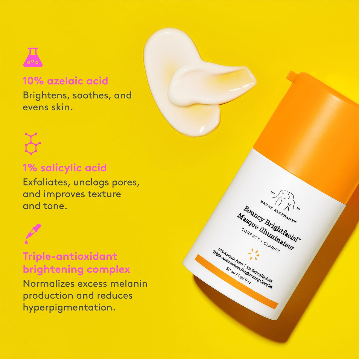 Drunk Elephant Bouncy Brightfacial Brightening Mask 50ml/1.69oz