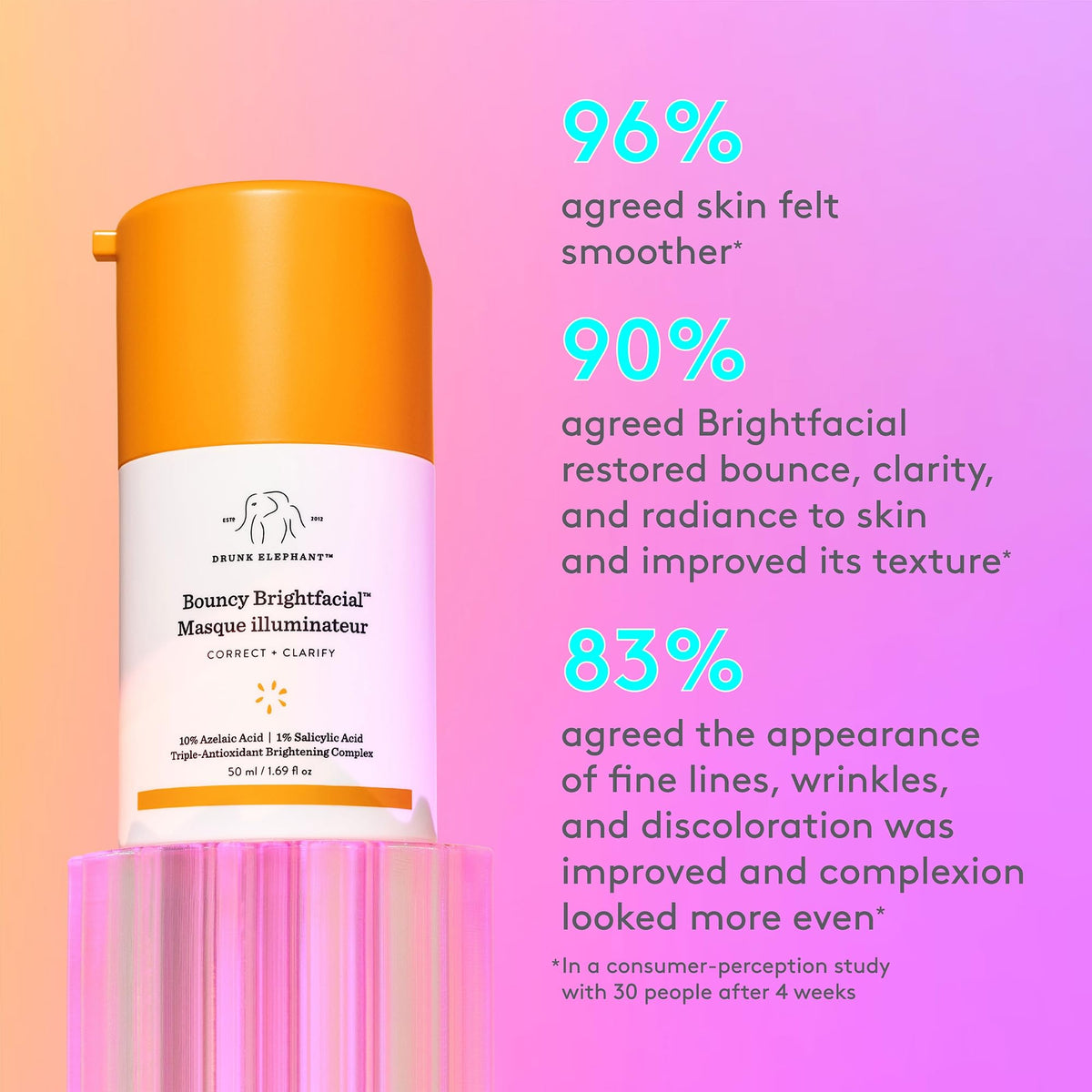 Drunk Elephant Bouncy Brightfacial Brightening Mask 50ml/1.69oz