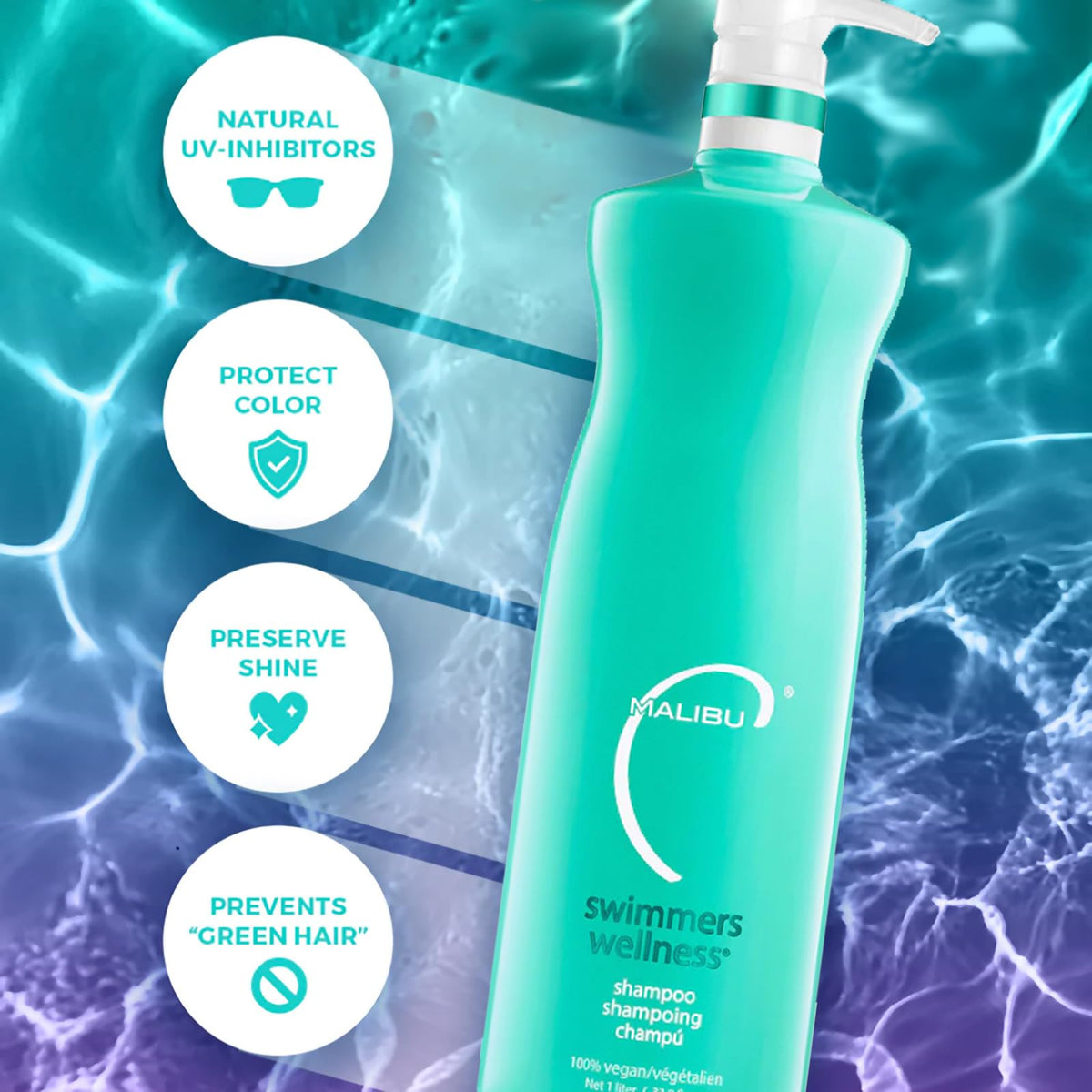 Malibu C Swimmers Wellness Shampoo Liter/33.8oz