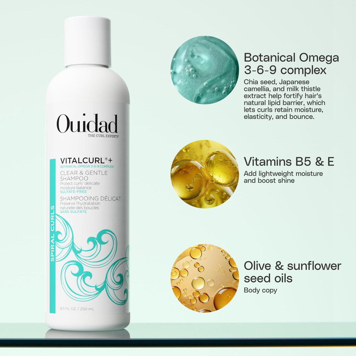 Ouidad Vitalcurl+ Clear and Gentle Shampoo 8.5oz/250ml