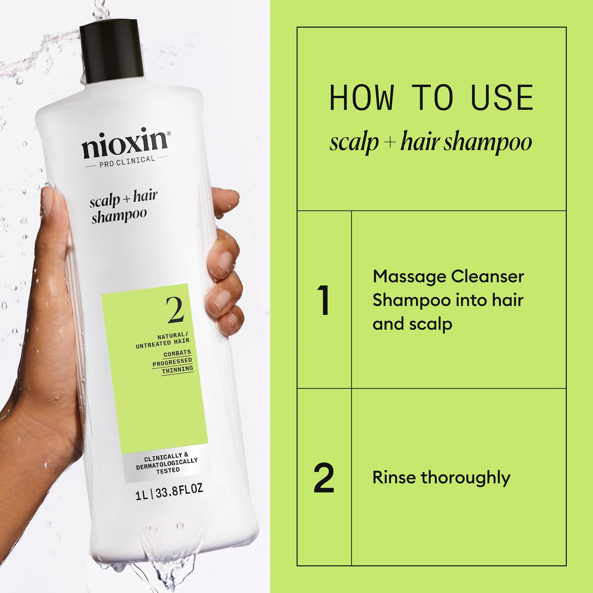 Nioxin System 2 Cleanser Shampoo, Fine Hair 33.8oz/1 Liter