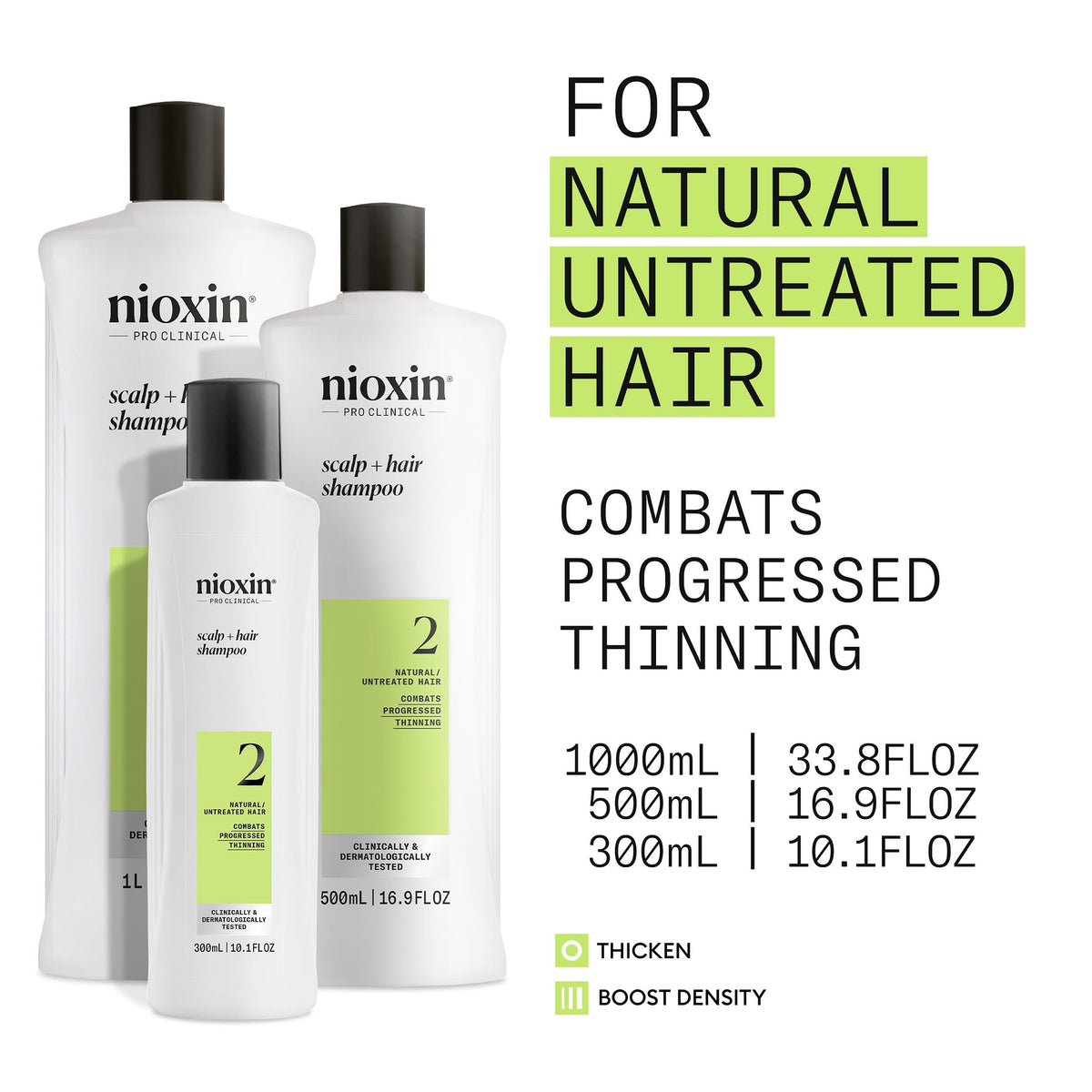 Nioxin System 2 Cleanser Shampoo, Fine Hair 33.8oz/1 Liter