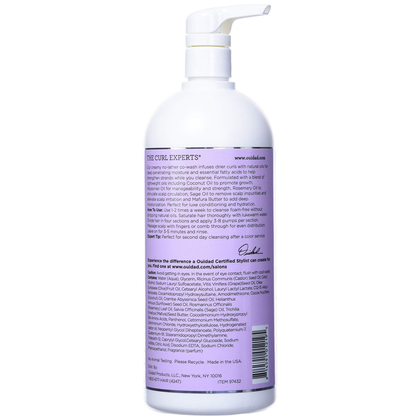 Ouidad Curl Immersion No-Lather Coconut Cream Cleansing Conditione 33.8oz/1 Liter