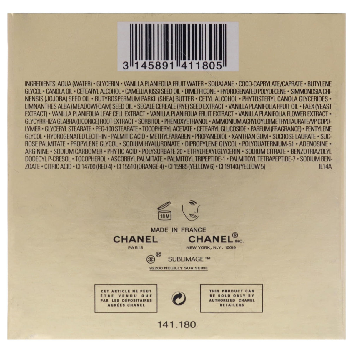 Chanel Sublimage Ultimate Regeneration and Restoring Cream 1.7oz/50ml