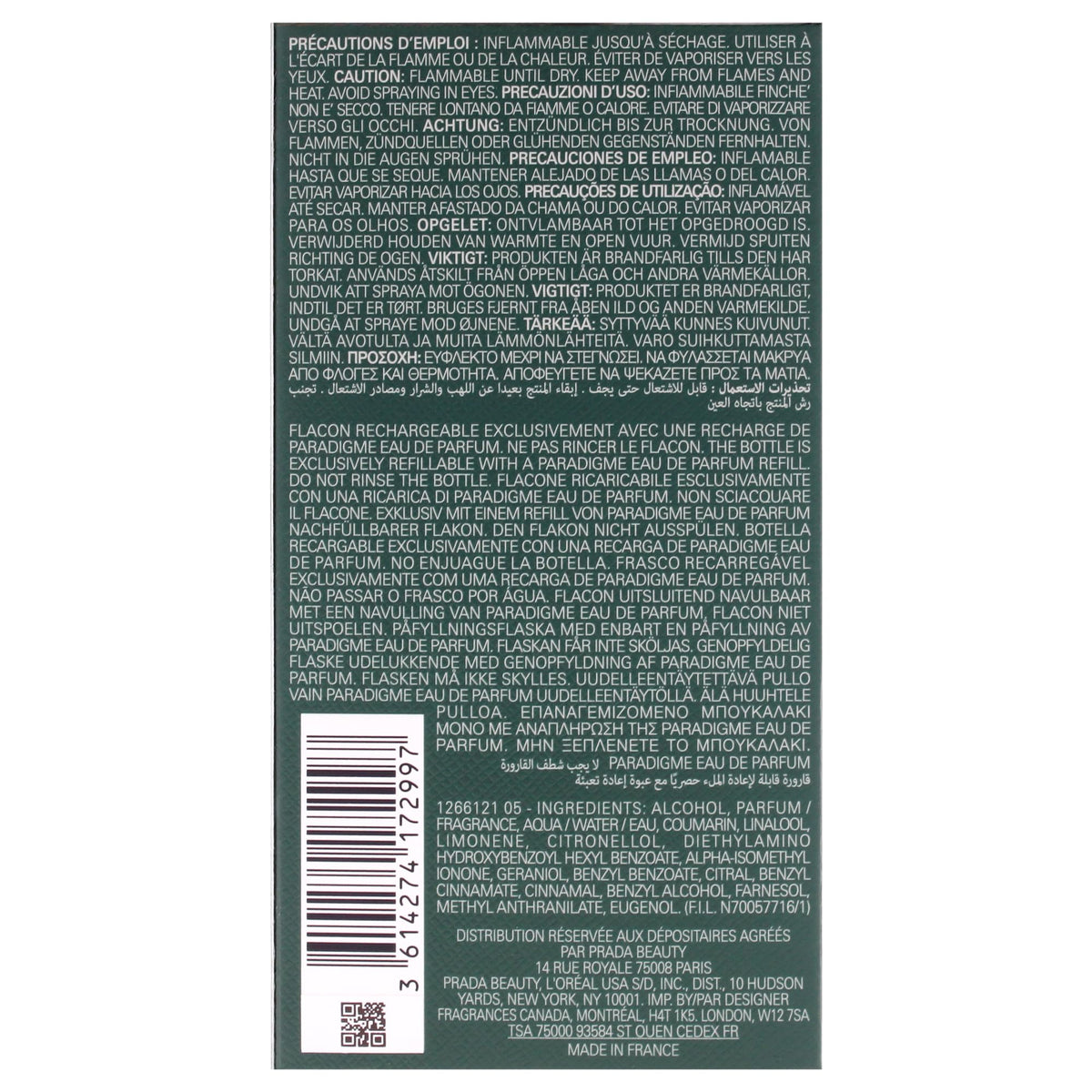 Prada Paradigme Eau de Parfum Spray 3.3 oz