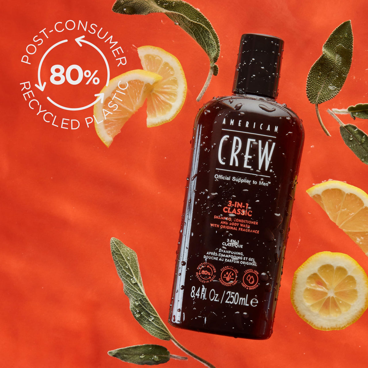American Crew 3-In-1 Shampoo,Conditioner and Body Wash 250ml/8.45oz