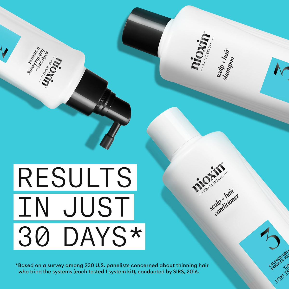 Nioxin System 3 Starter Kit-Cleanser 10oz , Therapy 10oz and Treatment 3.3oz (3pc Set)-#101044