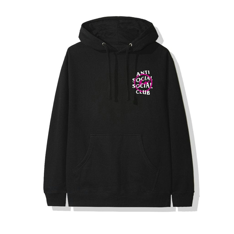 Anti Social Social Club X Fragment Pink Bolt Hoodie FW19 Black New Republic