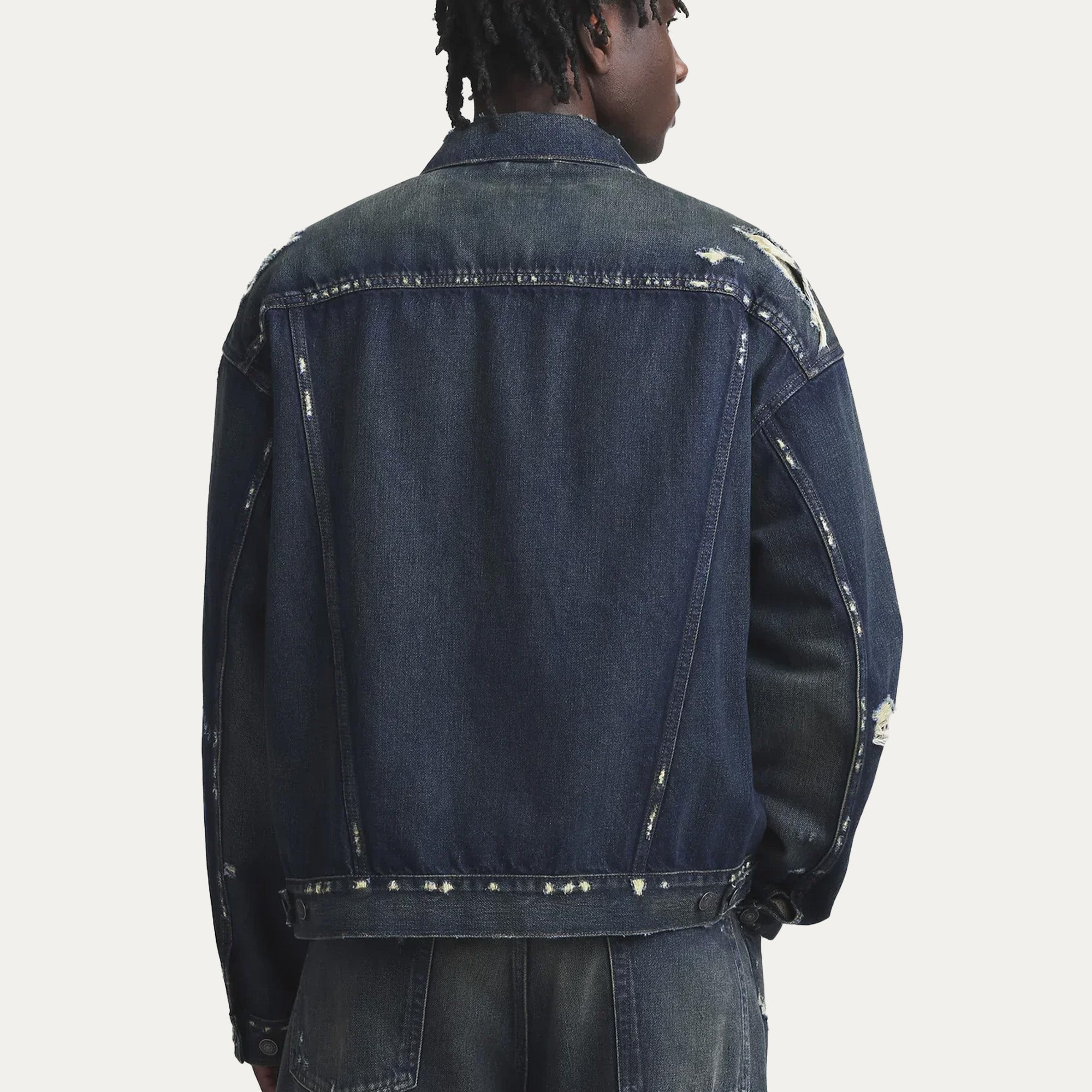 Gap x MadHappy  Distressed Denim Trucker Jacket
