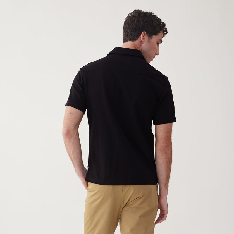 Anchor Knit Pique Shirt - Black