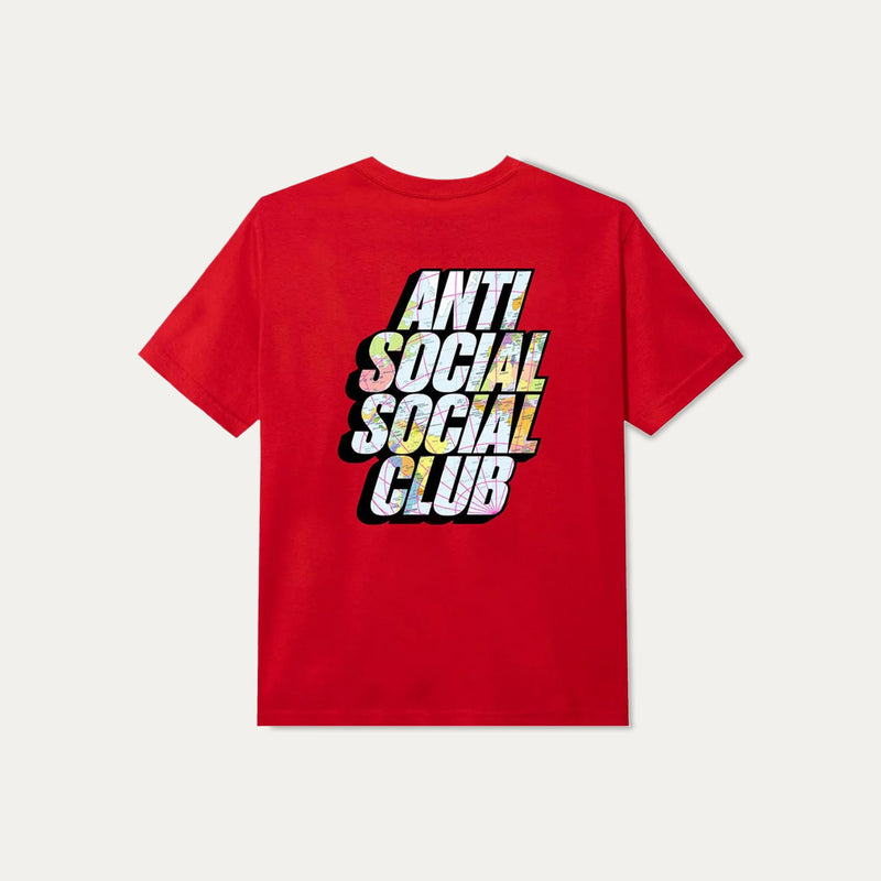 Anti Social Social Club Drop A Pin Tee 'Red'
