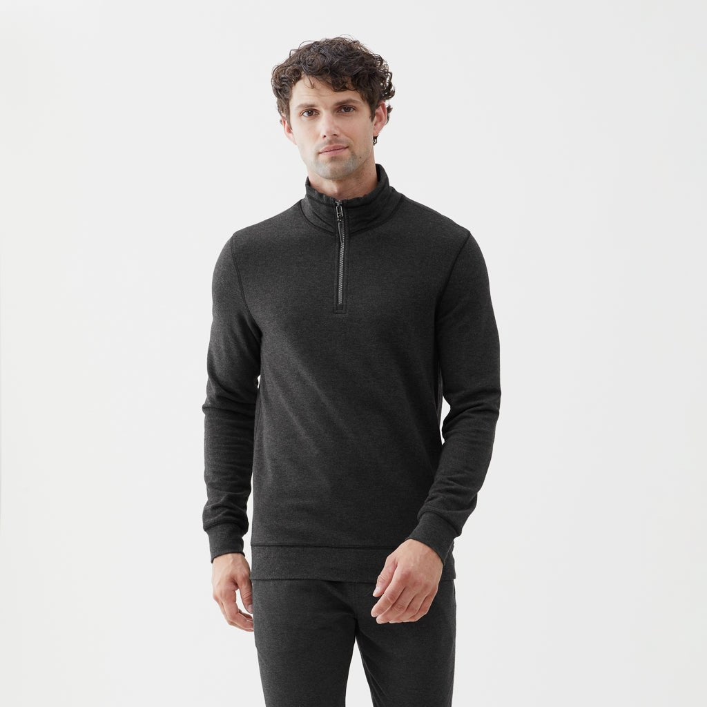 Bobby Brushback Fleece Quarter Zip - Charcoal Heather