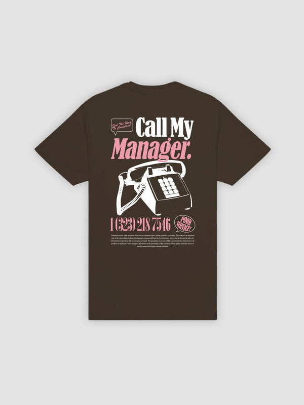 Call My Manager Tee - Brown
